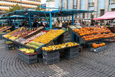 Various fruits for sale in market