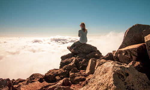 Climb of pico mountain, highest of portugal, azores travel destination.