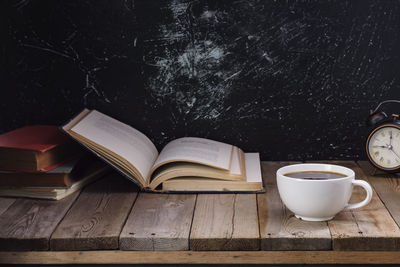 Coffee cup on table