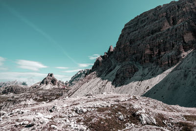 Scenic view of rocky mountains against sky