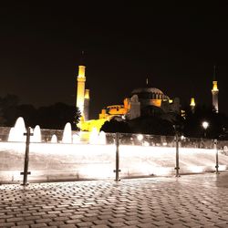 Illuminated street light at night