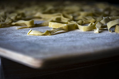 Close-up of food on table