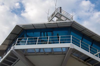 Low angle view of modern building against sky