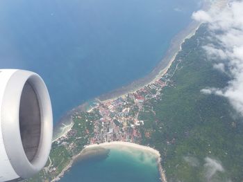 Aerial view of sea and landscape