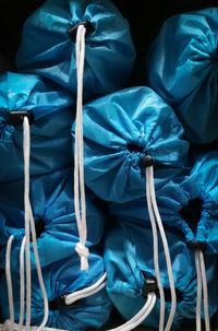 Full frame shot of blue bags