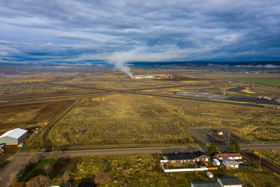 Aerial photo of alturas, a small rural town in northern california.