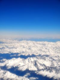 Aerial view of cloudscape against blue sky