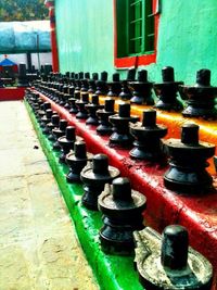 Close-up of rusty pipes