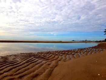 Scenic view of beach against sky