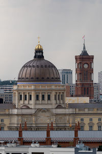 View of historic building against sky in city