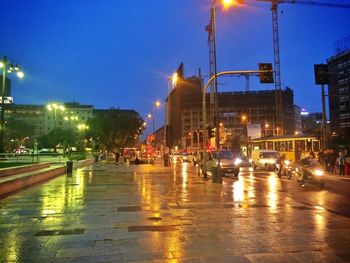 Illuminated street light at night