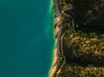 High angle view of beach