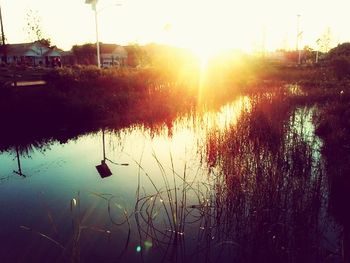 Sunset over lake