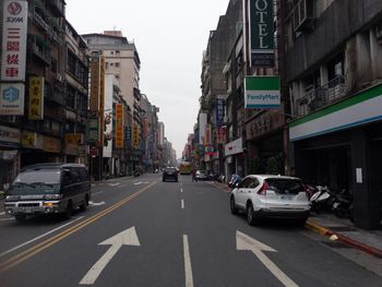 Cars on street in city