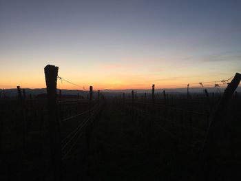 Scenic view of landscape at sunset