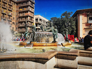 Fountain in front of building