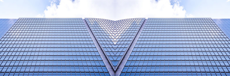 Low angle view of modern building against sky