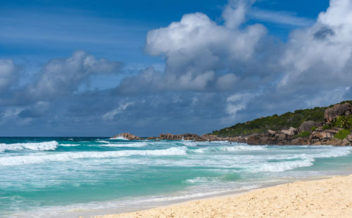 Idyllic empty paradise beach on tropical island