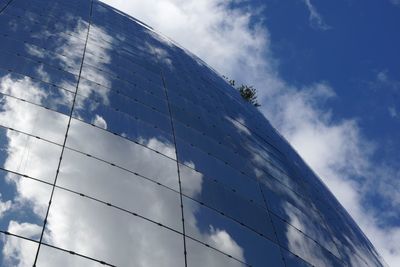 Low angle view of modern building against sky