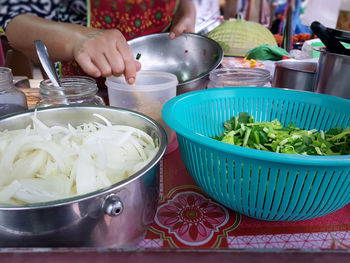 Close-up ingredients of thai spicy salad street food