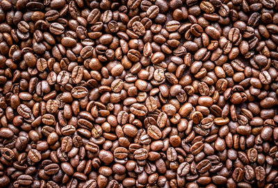 Full frame shot of roasted coffee beans