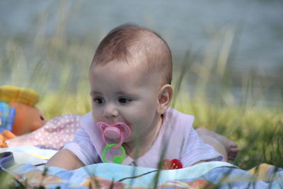 Portrait of cute baby