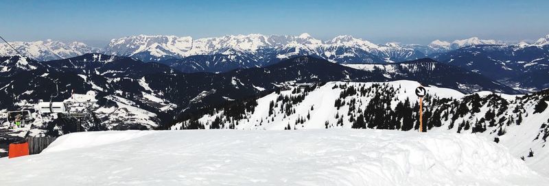 Snow covered mountain against sky