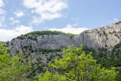 Scenic view of rocky mountains against sky