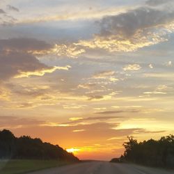 Dramatic sky over road