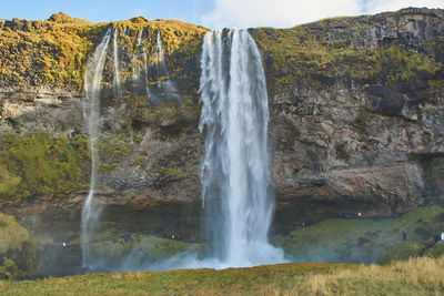 Scenic view of waterfall