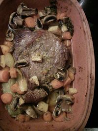 Close-up of food on table