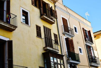 Low angle view of residential buildings in city