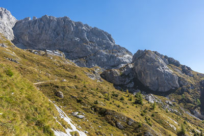 Scenic view of mountains against clear sky