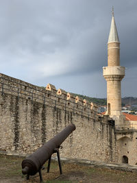 View of old fort against sky in cesme turkey 