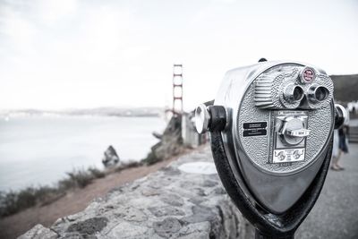 Close-up of coin-operated binocular