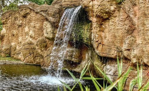 Scenic view of waterfall