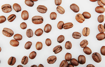 High angle view of coffee beans