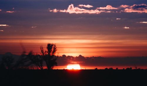 Silhouette of landscape at sunset