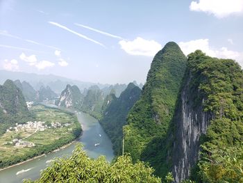 Scenic view of mountains against sky