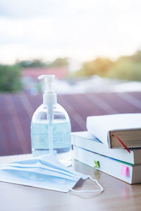 Close-up of open book on table