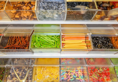 Full frame shot of multi colored candies in store