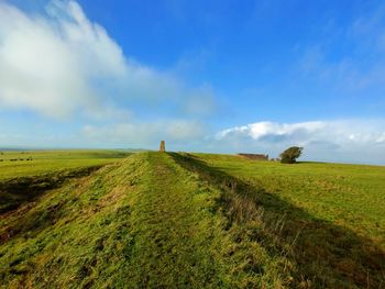 Scenic view of field against sky