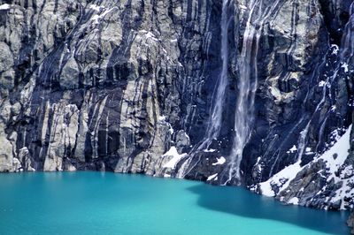 Panoramic view of lake amidst mountains