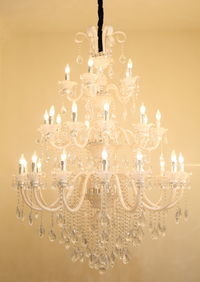 Close-up of illuminated chandelier