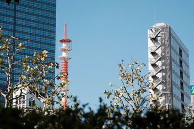 Low angle view of skyscrapers against sky