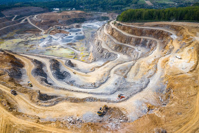 High angle view of water splashing on land