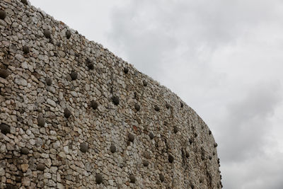 Low angle view of wall against sky