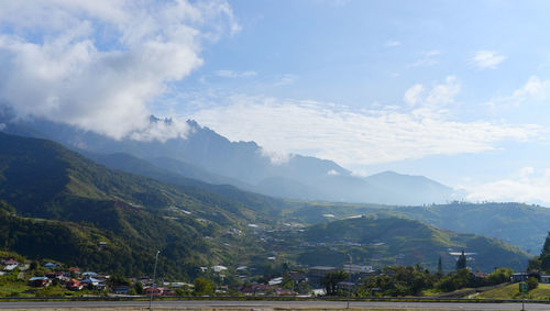 Scenic view of mountains against sky