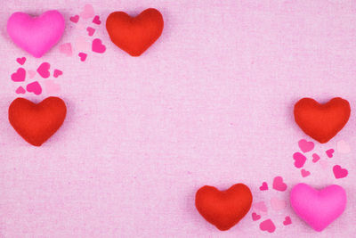 Close-up of heart shape on pink background