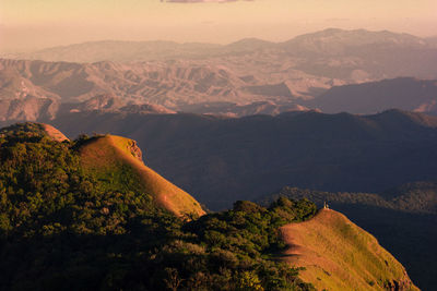 High angle view of mountain range